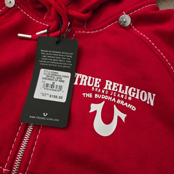 TRUE RELIGION Shrunken Crystal Wing Zip Hoodie - Multiple sizes - Picture 5 of 7